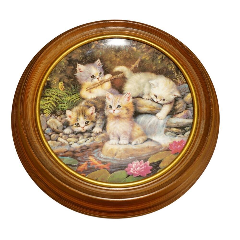 Vintage 1996 Kahla Germany Collector Plate by Jürgen Scholz – Kittens by Pond